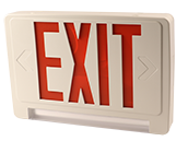 Exitronix LED Exit/Emergency Sign With Light Bar, Red Letters, Battery Backup, Remote Head Capability