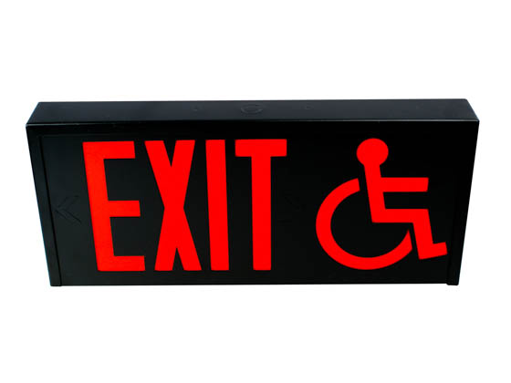 Exitronix CT700E-WB-BL-STANDARD/ADA Steel Exit Sign With Wheelchair Accessibility Symbol