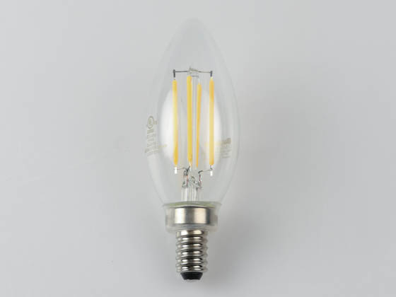 Bulbrite 776627 LED5B11/30K/FIL/E12/3 Dimmable 5W 3000K Decorative Filament B-11 LED Bulb, Enclosed Fixture Rated