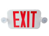 MaxLite 105543 EXTC-RW Maxlite Dual Head Exit/Emergency Sign With LED Lamp Heads, Battery Backup, Red Letters