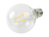TCP FG25D4024E26SCL92 4W Dimmable G-25 AmberGlow LED 24K Filament Lamp Clear Finish, E26 Base