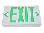 TCP Plastic 120 or 277V Single or Double Sided LED Exit Sign, Battery Backup