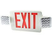 Exitronix LED Dual Head Exit/Emergency Sign, Battery Backup, Remote Head Capability