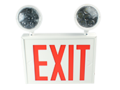 Exitronix New York City Approved Steel Combination LED Exit, Dual Head Lights